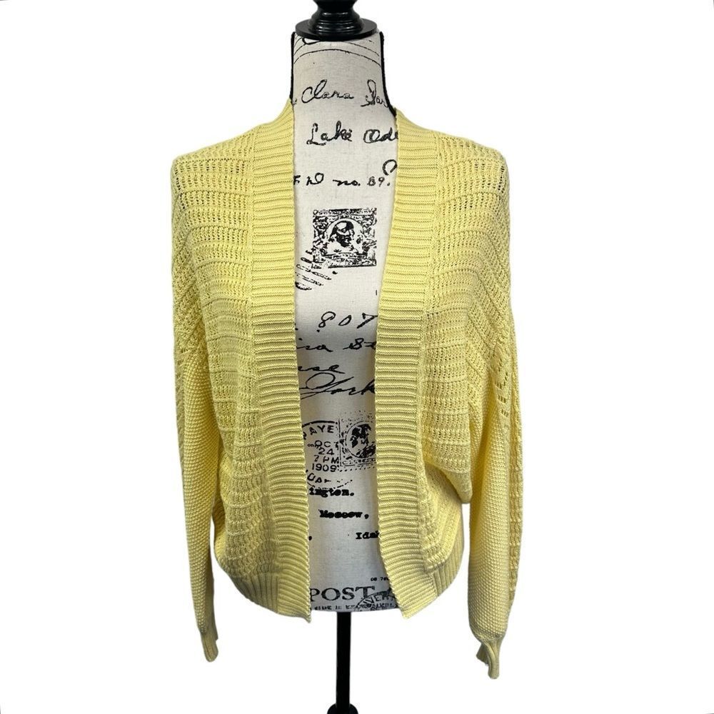 Wild Fable Butter Yellow Knit Open Front Oversized Cardigan, Small - Picture 2 of 12